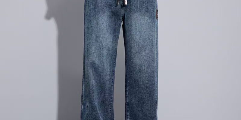 Vintage straight-leg casual men jeans for spring and autumn