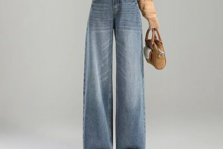 Vintage wide-leg high-waist slim women jeans for spring autumn