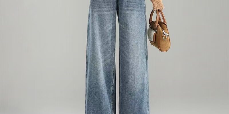 Vintage wide-leg high-waist slim women jeans for spring autumn