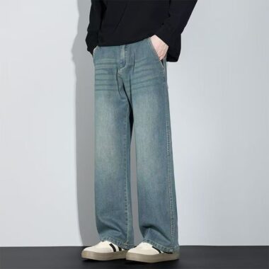 Premium vintage straight men jeans for autumn