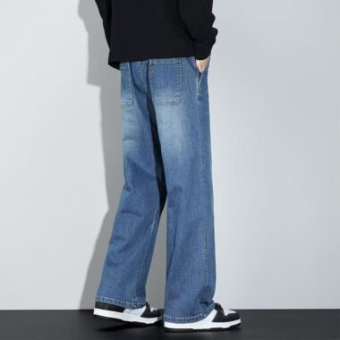 Premium vintage straight men jeans for autumn