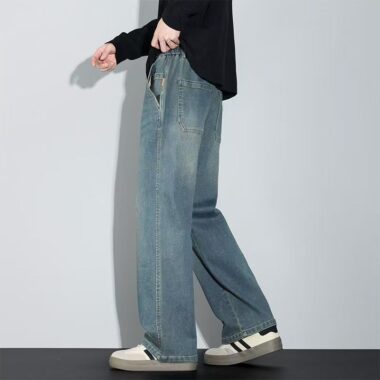 Premium vintage straight men jeans for autumn