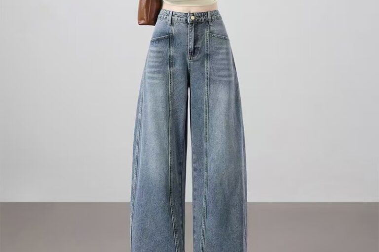 Vintage American high-waist loose wide-leg women jeans
