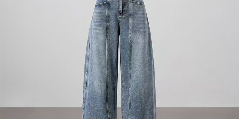 Vintage American high-waist loose wide-leg women jeans