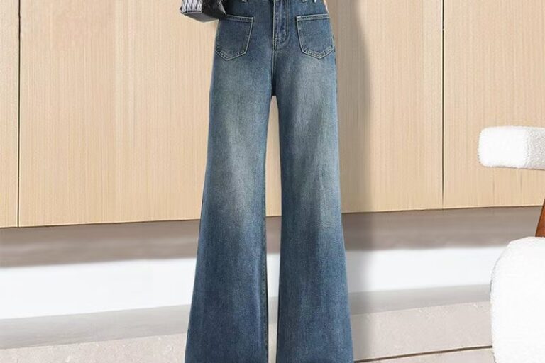 Vintage loose wide-leg slimming women jeans