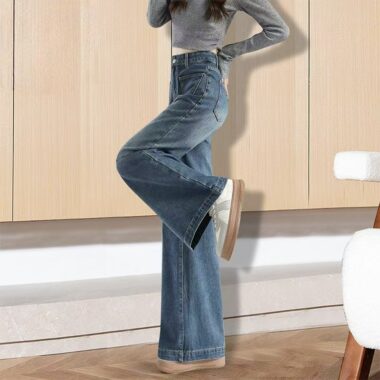 Vintage loose wide-leg slimming women jeans