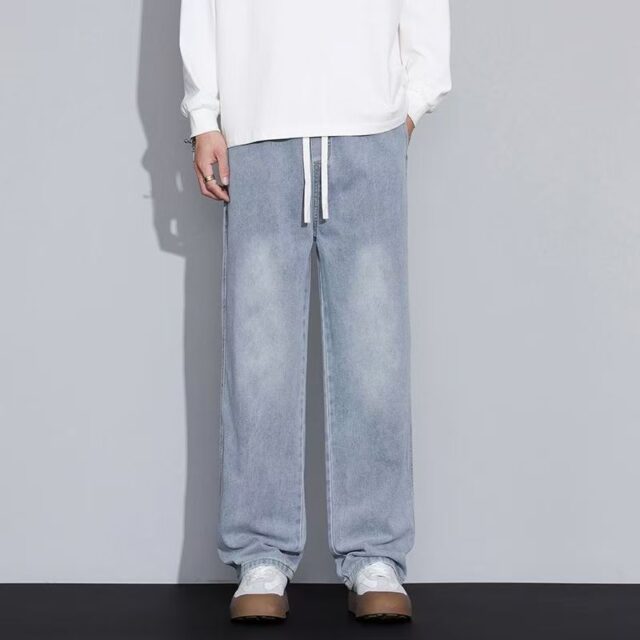 Autumn winter American loose straight men jeans