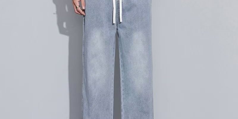 Autumn winter American loose straight men jeans