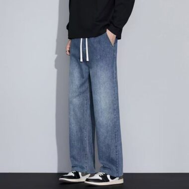 Autumn winter American loose straight men jeans