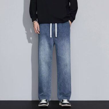 Autumn winter American loose straight men jeans