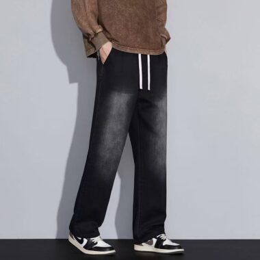 Autumn winter American loose straight men jeans