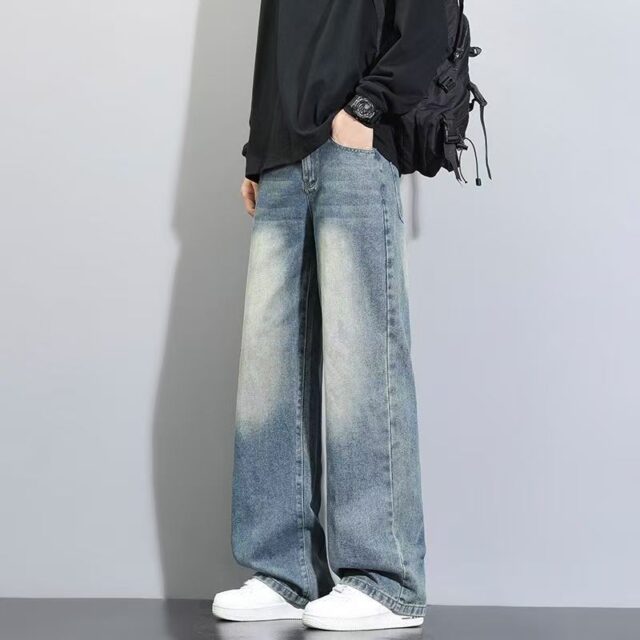 American vintage loose straight casual men jeans