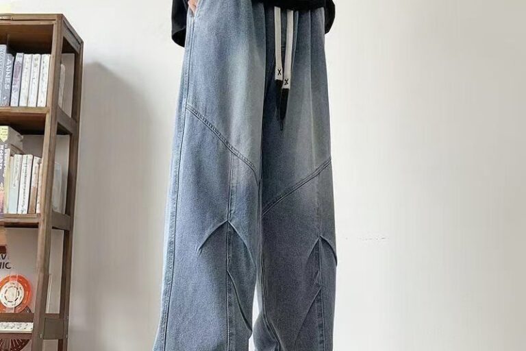 Spring autumn American vintage loose straight men jeans