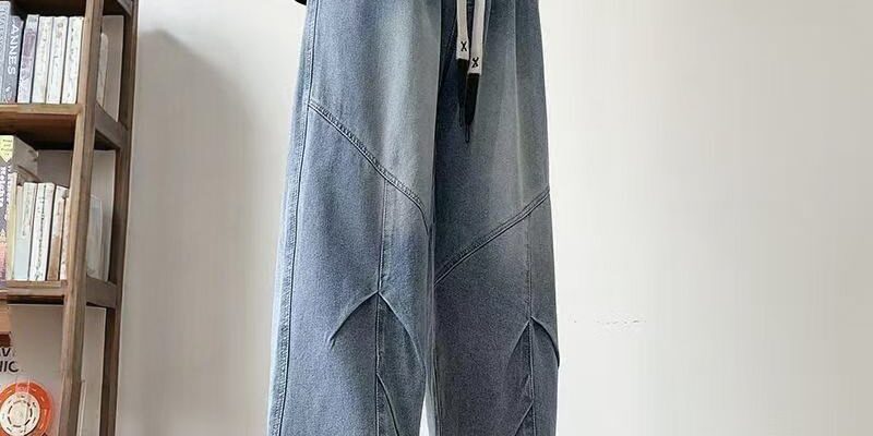 Spring autumn American vintage loose straight men jeans