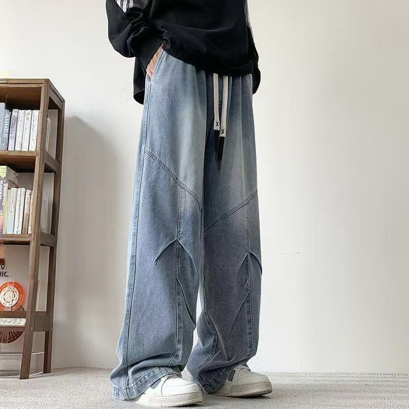 Spring autumn American vintage loose straight men jeans