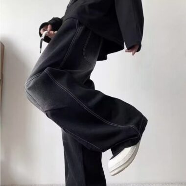 Spring autumn American vintage loose straight men jeans