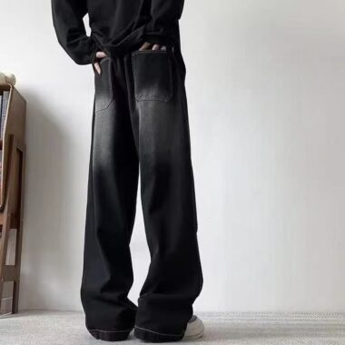 Spring autumn American vintage loose straight men jeans