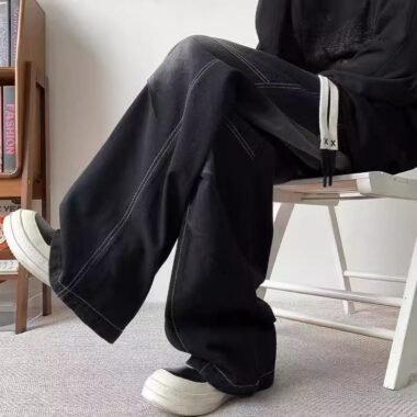 Spring autumn American vintage loose straight men jeans