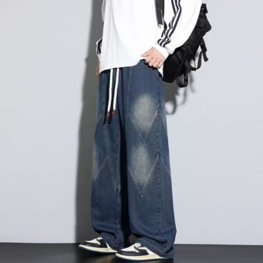 Plus size American vintage loose straight men jeans