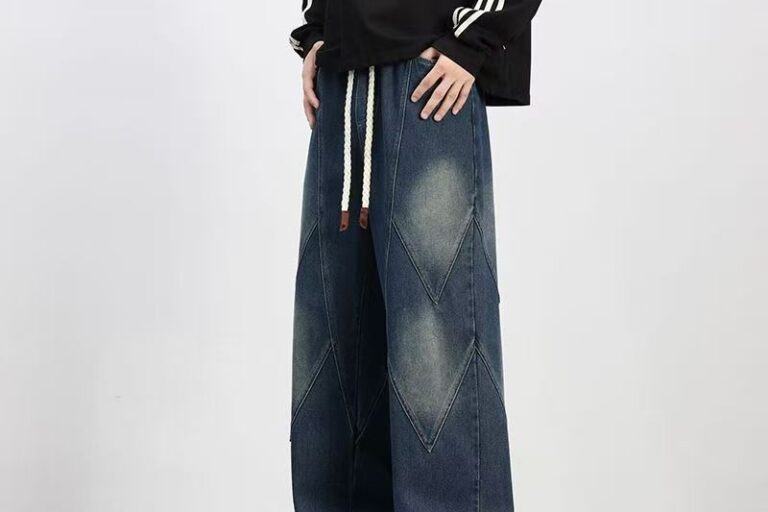 Plus size American vintage loose straight men jeans