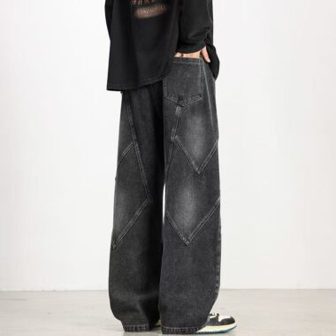 Plus size American vintage loose straight men jeans