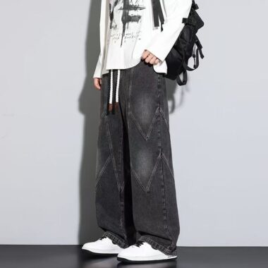 Plus size American vintage loose straight men jeans