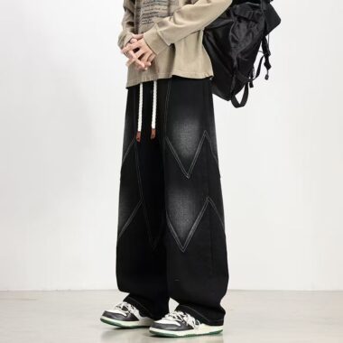 Plus size American vintage loose straight men jeans