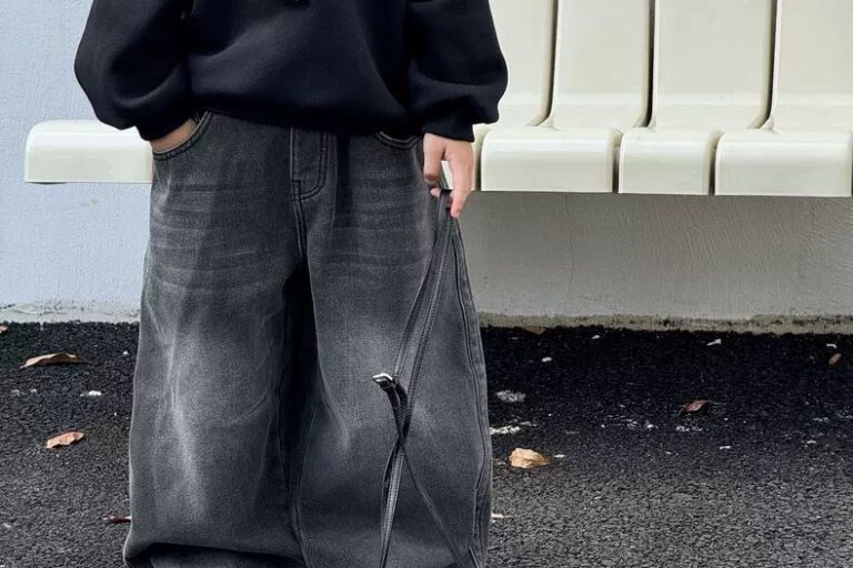 American style winter fleece lined straight boys children jeans