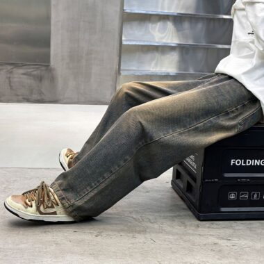 Winter fleece lined loose wide leg boys children jeans