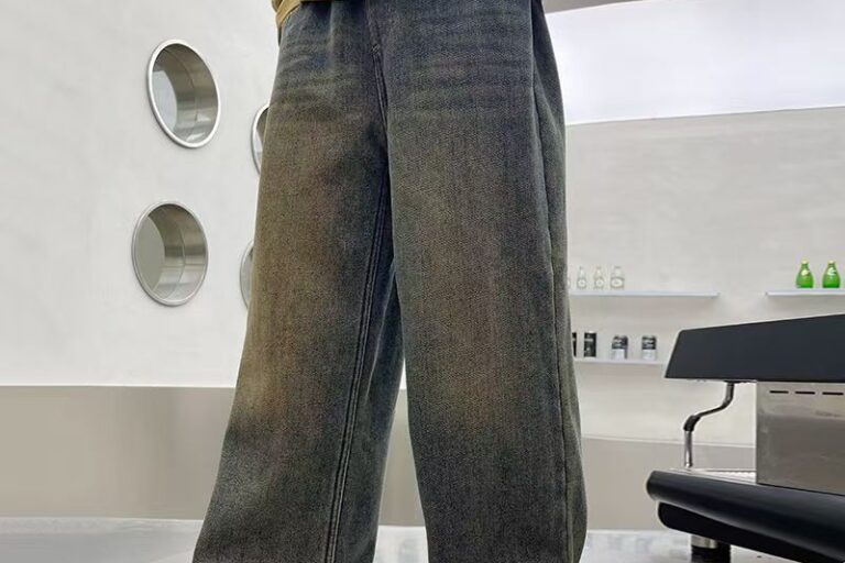 Winter fleece lined loose wide leg boys children jeans