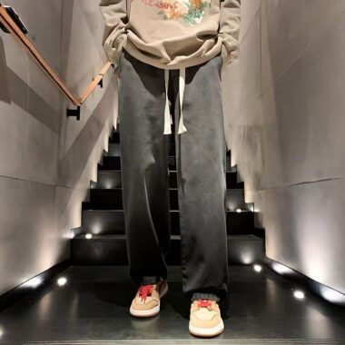 Gradient American vintage loose straight men jeans