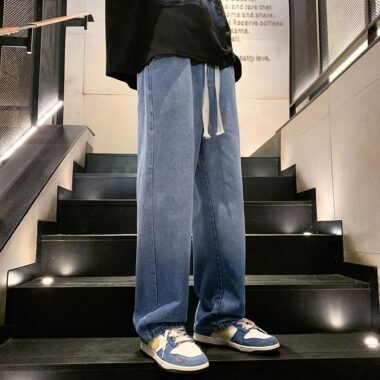 Gradient American vintage loose straight men jeans