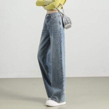 Vintage wide leg high waist slimming women jeans