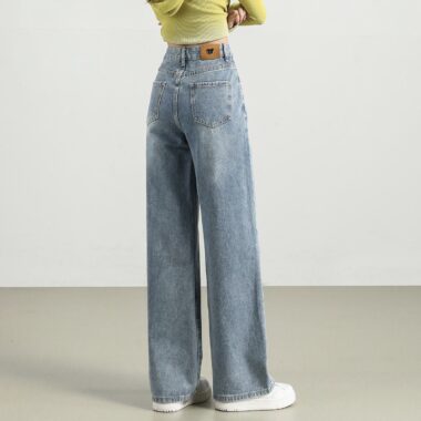 Vintage wide leg high waist slimming women jeans