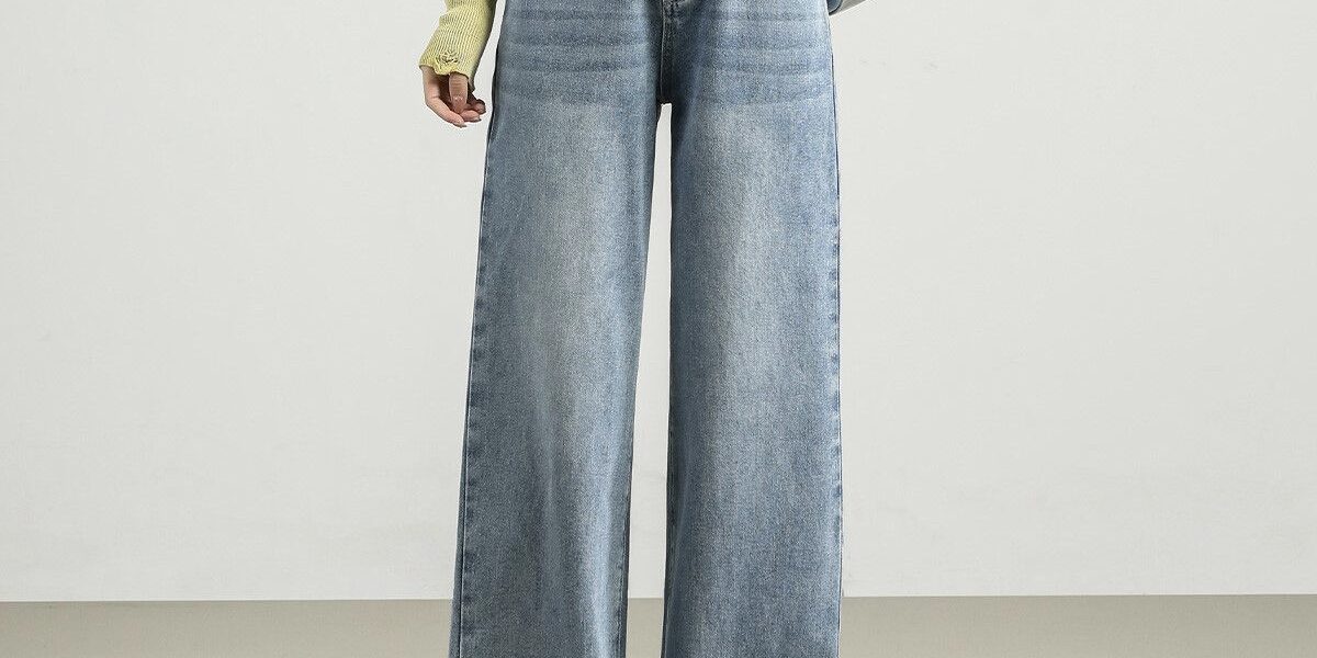 Vintage wide leg high waist slimming women jeans