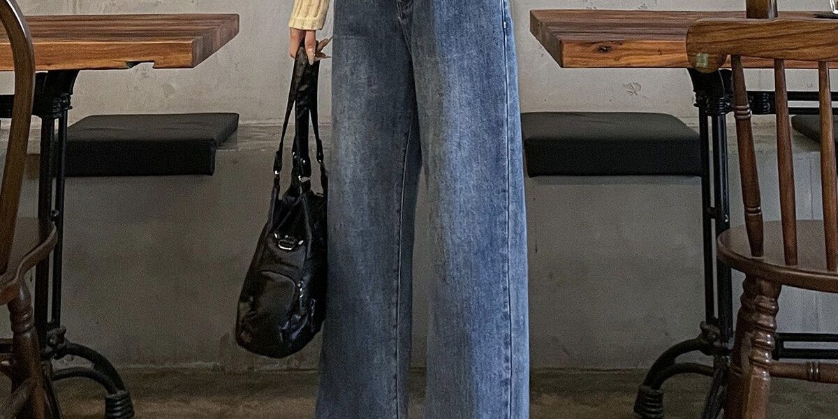 Casual versatile high waist slim straight women jeans