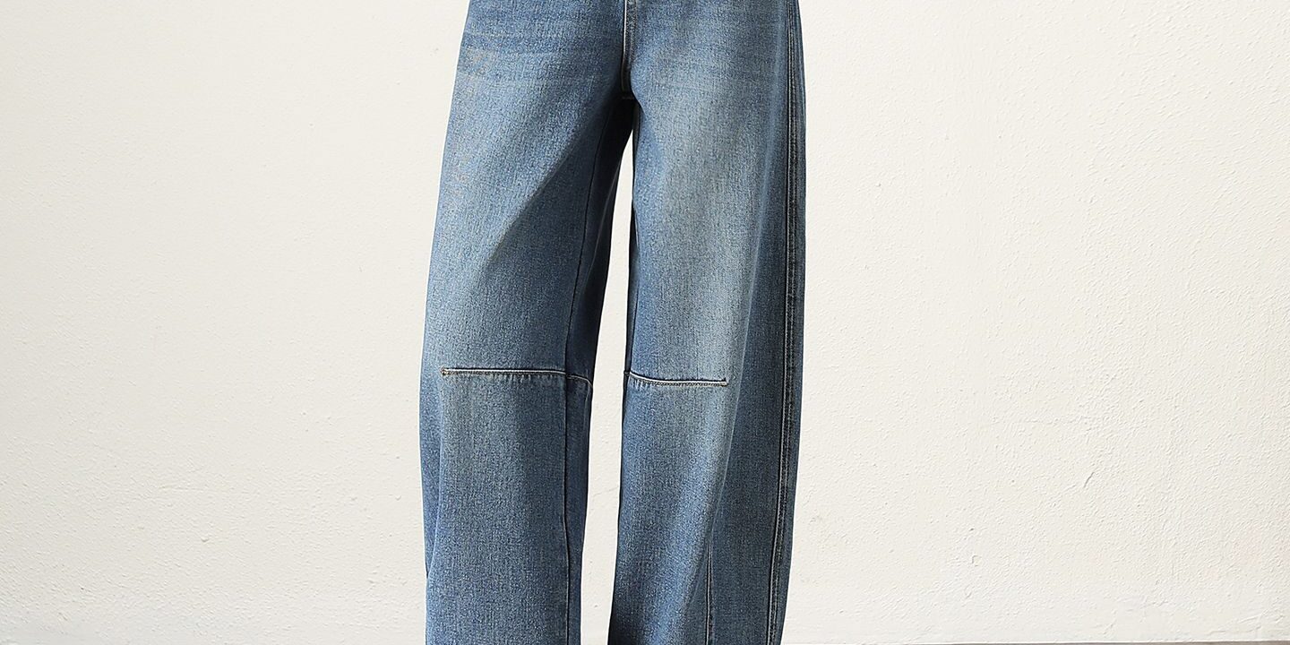 Autumn high waist wide leg straight women jeans