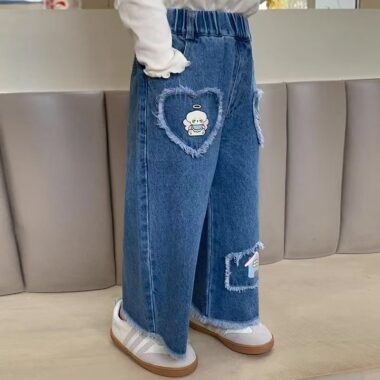 Spring autumn Korean style straight girls children jeans