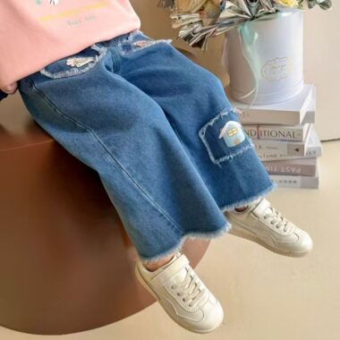 Spring autumn Korean style straight girls children jeans