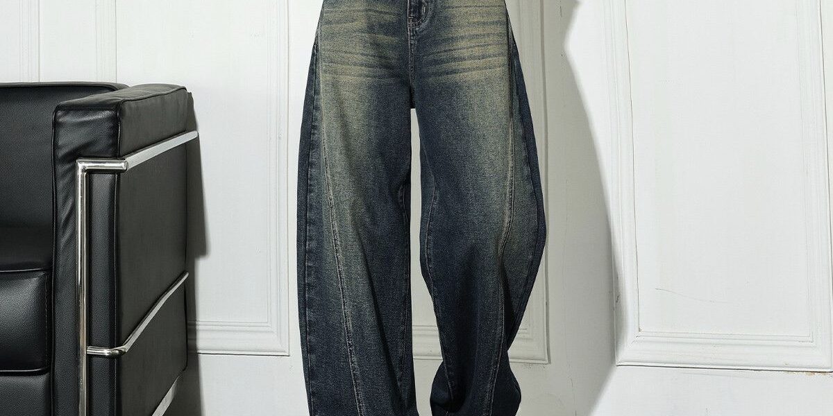 Autumn Korean distressed loose wide leg women jeans