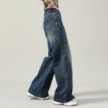 Autumn Korean gradient loose wide leg women jeans