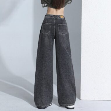 Autumn Korean style high waist loose wide leg women jeans