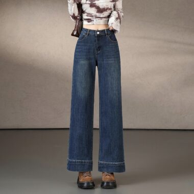 Autumn Korean high waist loose wide leg women jeans