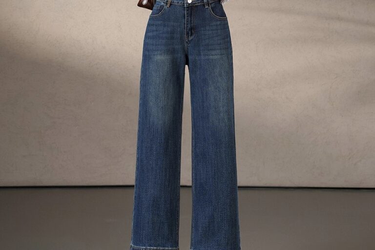 Korean style high waist wide leg women jeans for autumn (2) Autumn Korean high waist loose wide leg women jeans