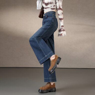 Autumn Korean high waist loose wide leg women jeans