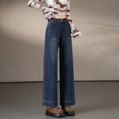 Autumn Korean high waist loose wide leg women jeans