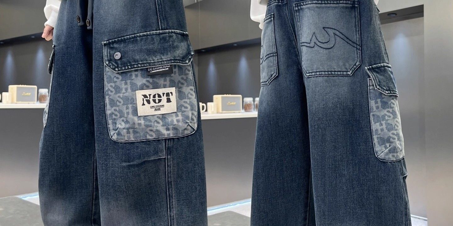 Autumn large pocket loose fashion boys children jeans