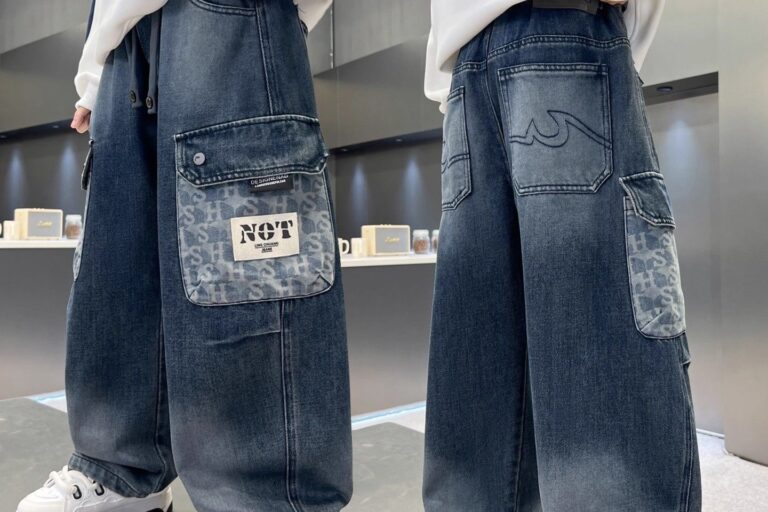 Autumn large pocket loose fashion boys children jeans
