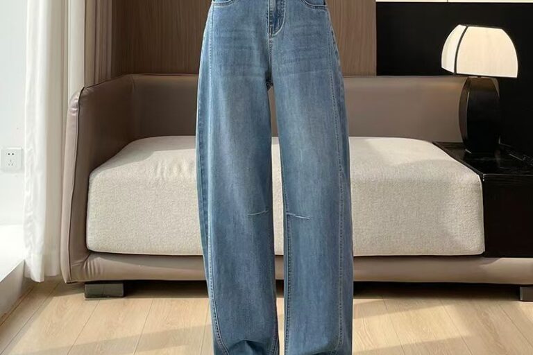 Summer light color high waist loose wide leg women jeans