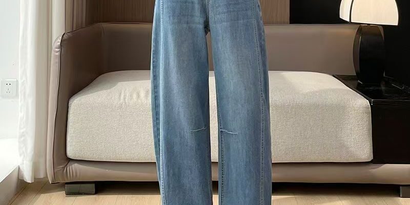 Summer light color high waist loose wide leg women jeans
